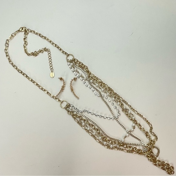 CLAIRE’S Necklace and Earrings Set Multi-Later Chain - Picture 6 of 7